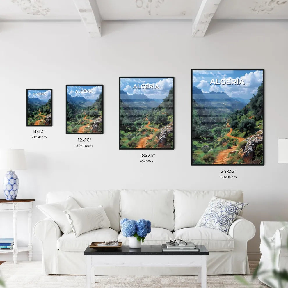 Vibrant Valley Landscape Artwork of Algeria - Kitchen Hangings