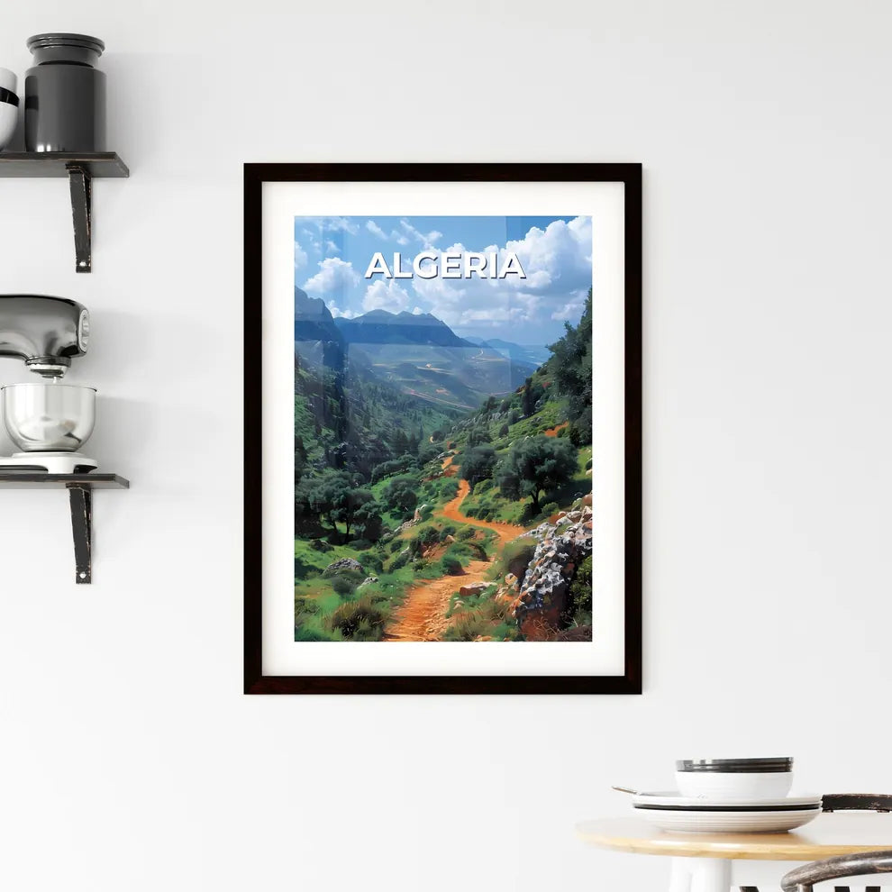 Vibrant Valley Landscape Artwork of Algeria Framed Print