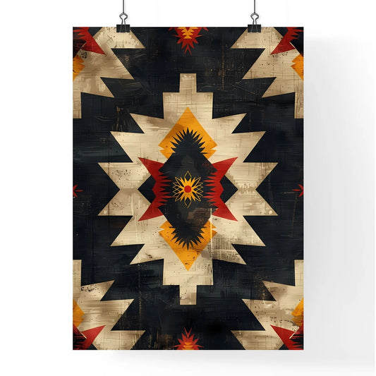 Vibrant Ethnic Tribal Art Seamless Pattern w Poster