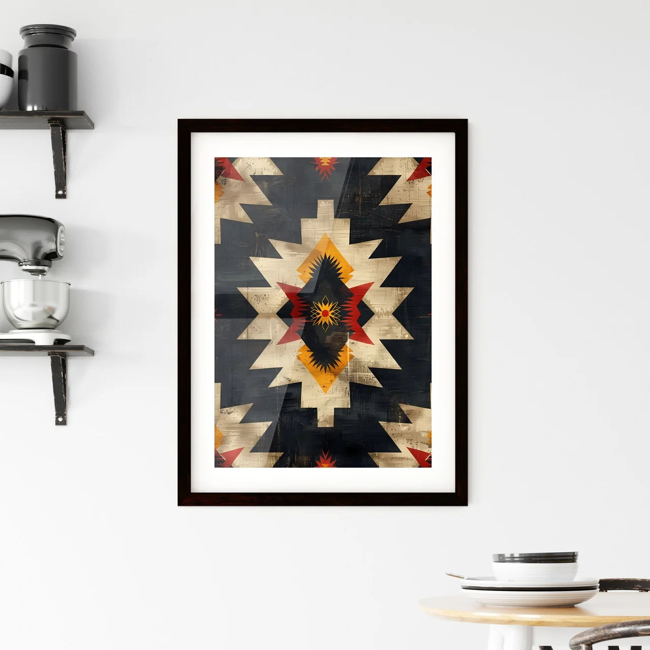 Vibrant Ethnic Tribal Art Seamless Pattern w Framed Print
