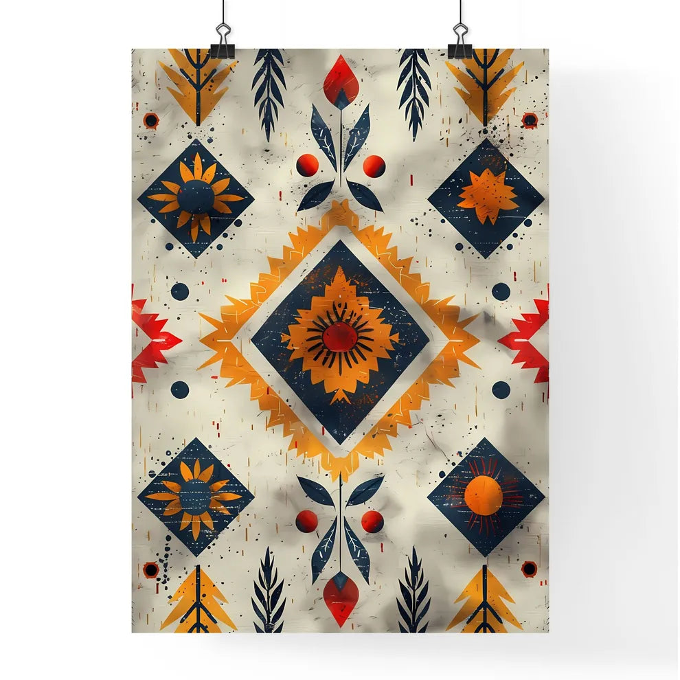 Colorful Tribal Ethnic American Seamless Pat Poster