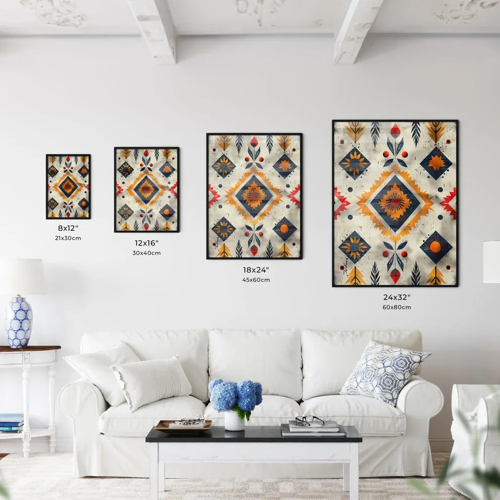Colorful Tribal Ethnic American Seamless Pat - Kitchen Hangings