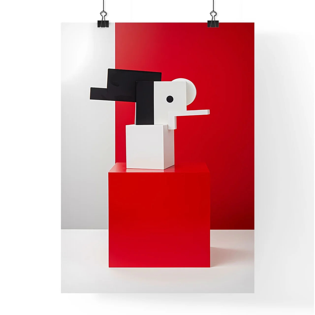 De Stijl Inspired Abstract Painting Poster