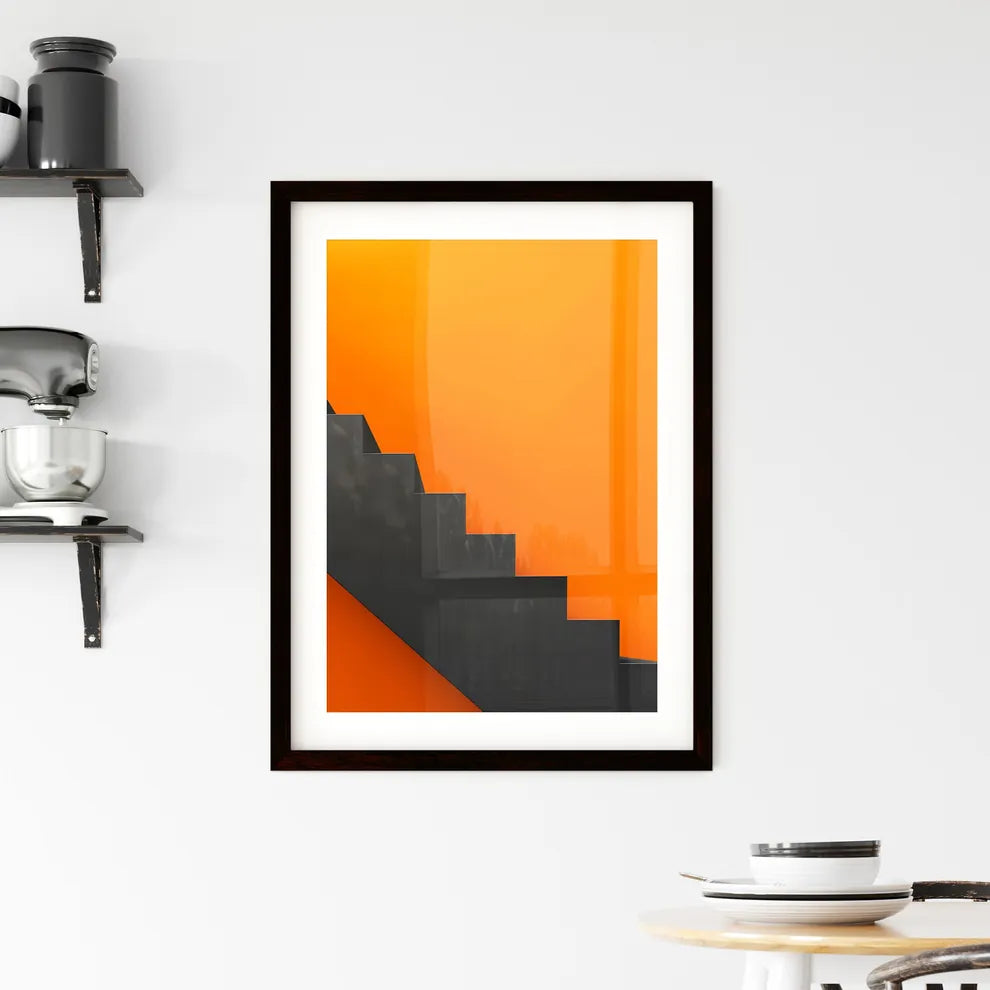 Abstract De Stijl Staircase Painting Composi Framed Print