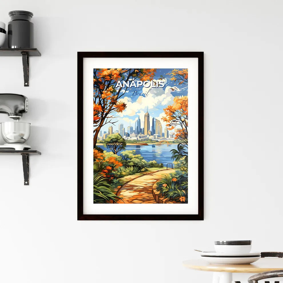 Vibrant Anapolis Brazil Skyline City Painting by the River Art Default Title