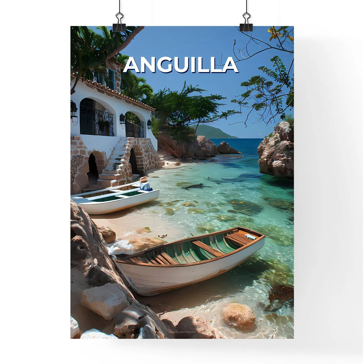 Vibrant Beach Scene Painting Poster