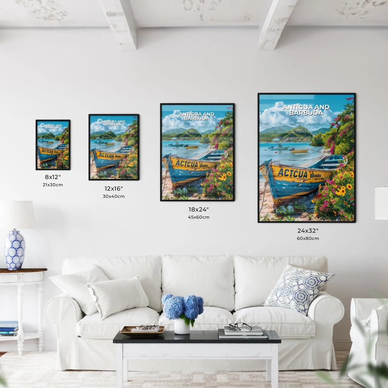 Vibrant Artistic Painting Depicting Antigua  - Kitchen Hangings