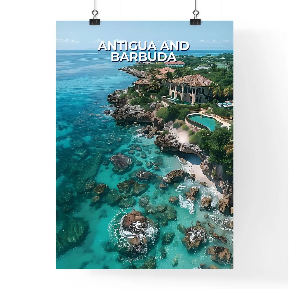 Painting of a House on a Rocky Beach in Anti Poster