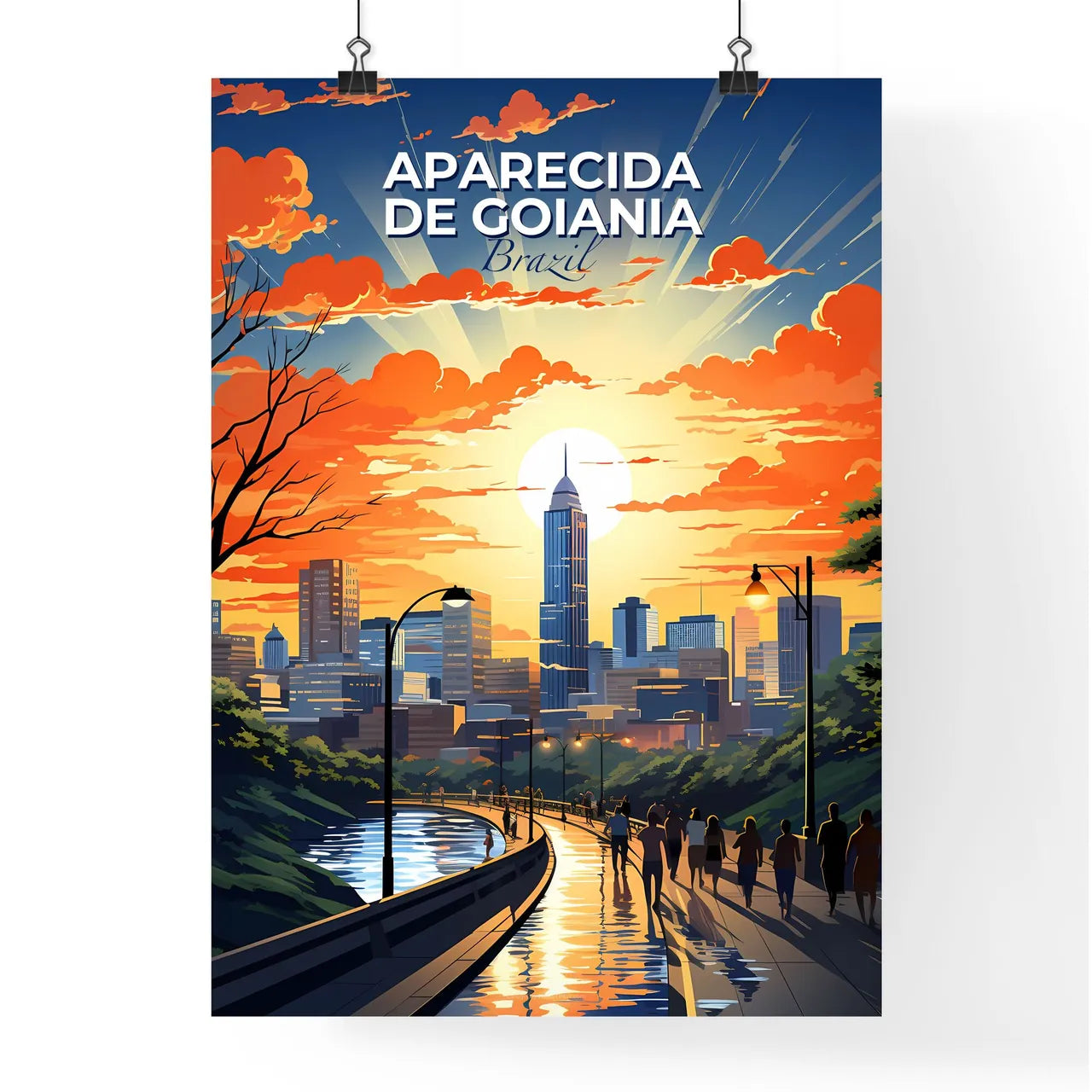 Aparecida de Goiania Brazil City Skyline Art Painting City People Default Title