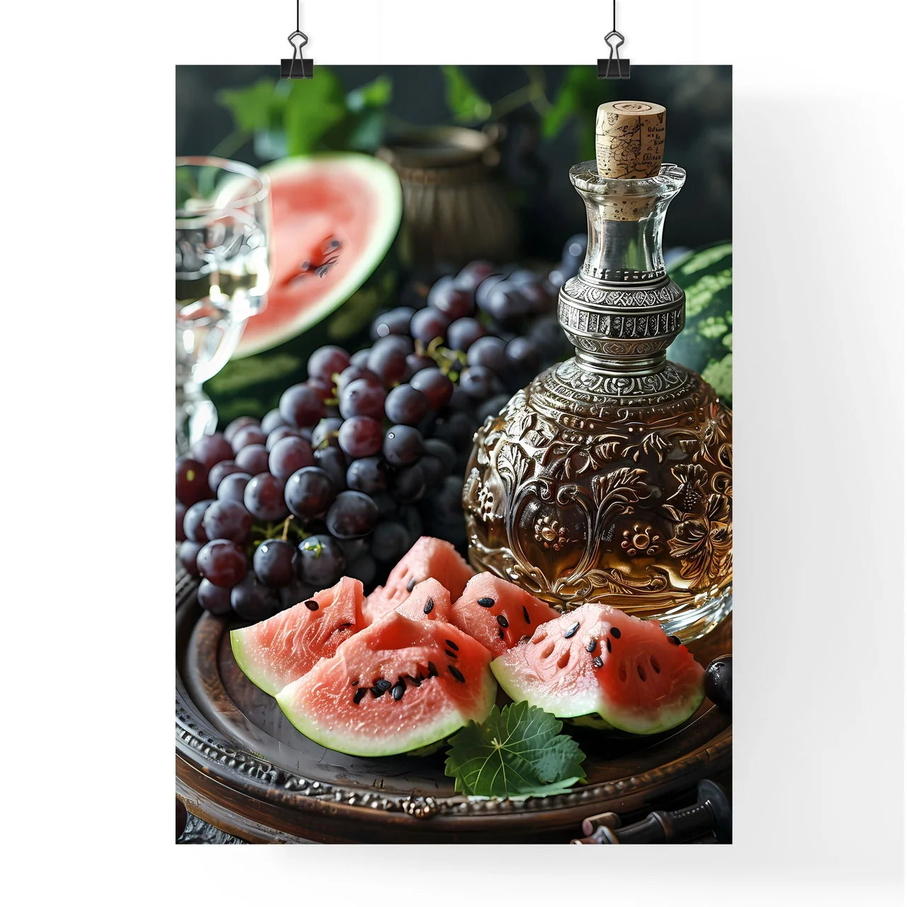 Artsy Painting Still Life on Vintage Wood Poster