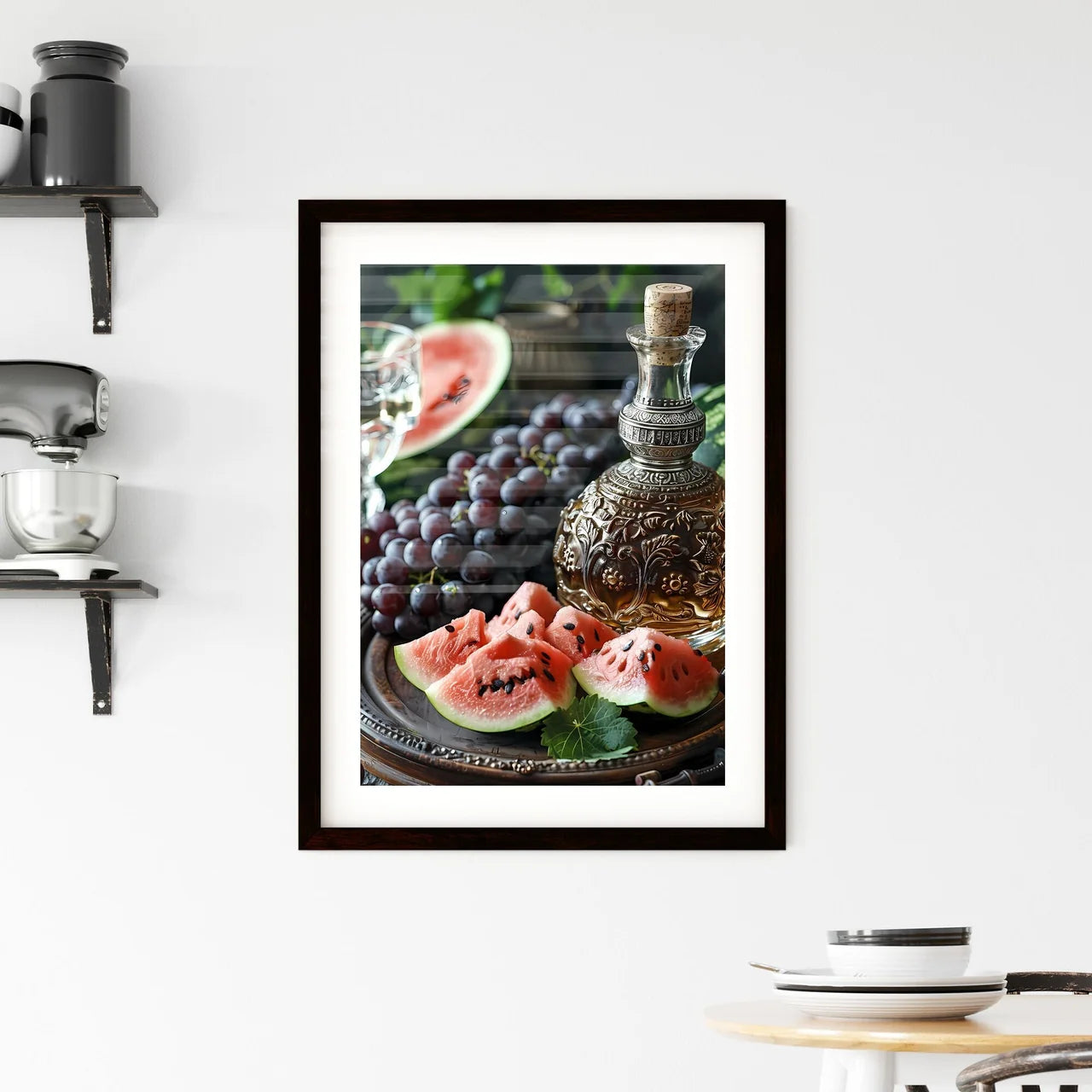 Artsy Painting Still Life on Vintage Wood Framed Print