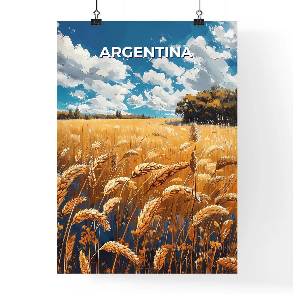 Artistic Wheat Field Painting from Argentina Poster