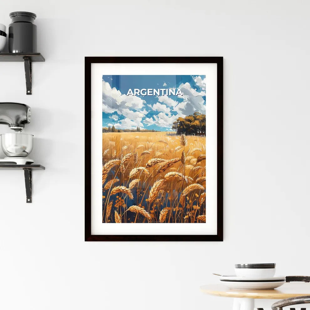 Artistic Wheat Field Painting from Argentina Framed Print