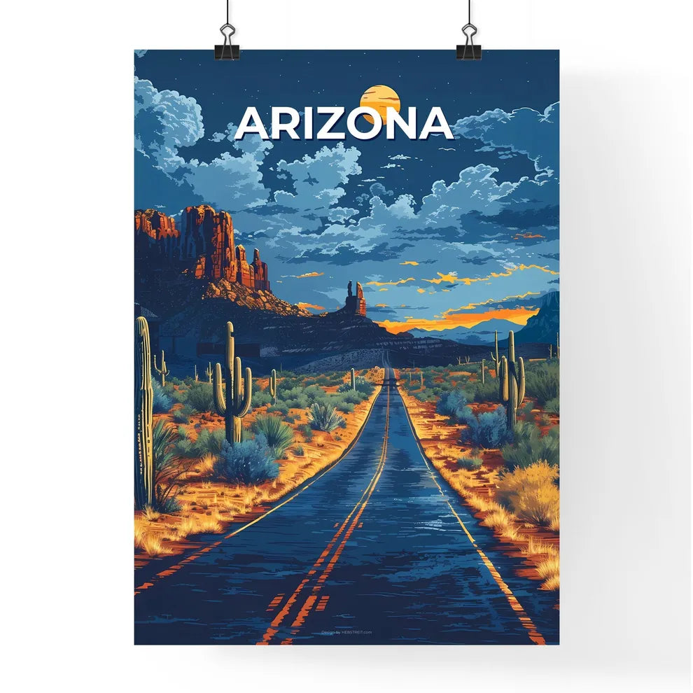 Painting Depicting Vibrant Arizona Desert Ro Poster