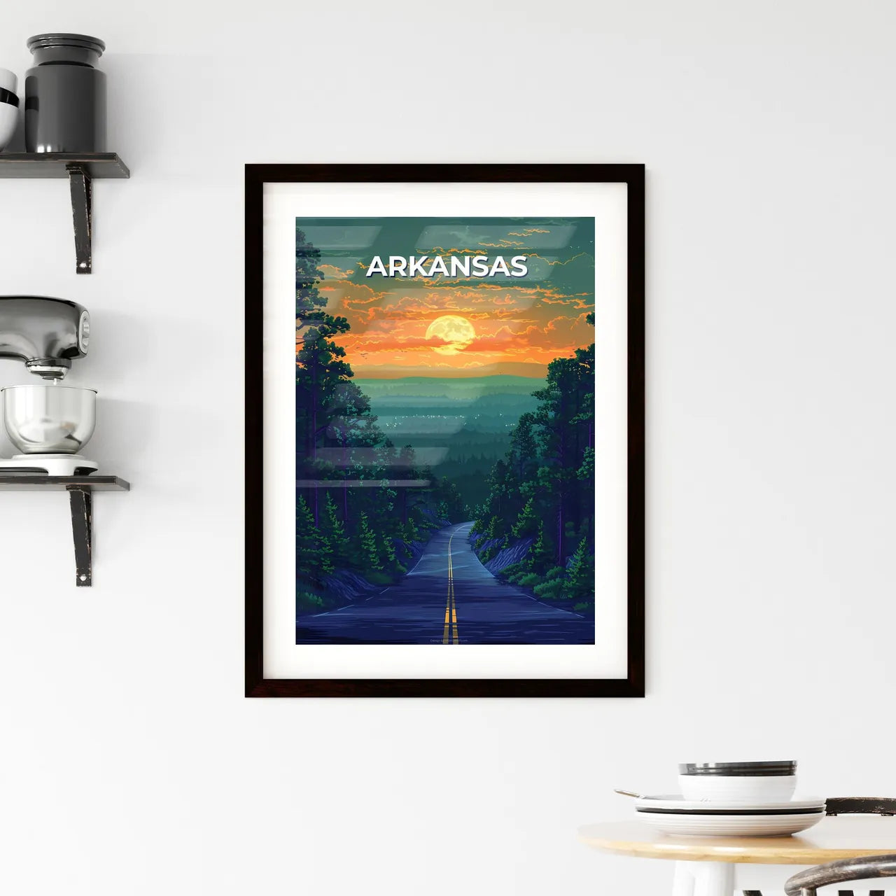 Forest Road Painting Artwork Arkansas US Framed Print