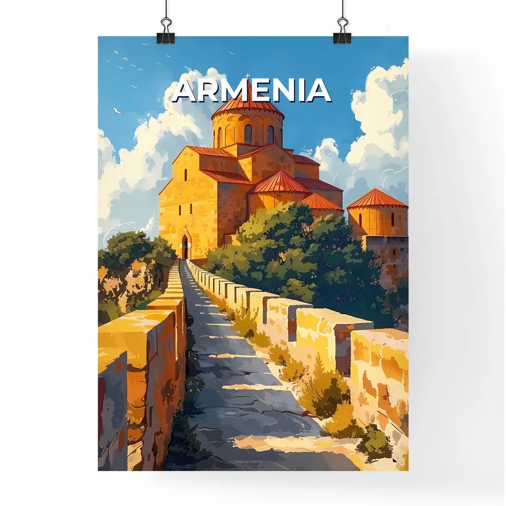 Colorful Armenian Urban Art Mural Adorns Stone Wall, Europe Poster