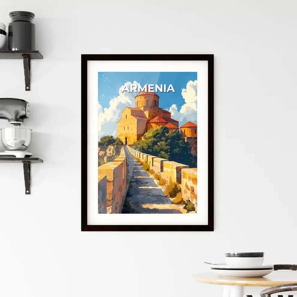 Colorful Armenian Urban Art Mural Adorns Stone Wall, Europe Custom Print