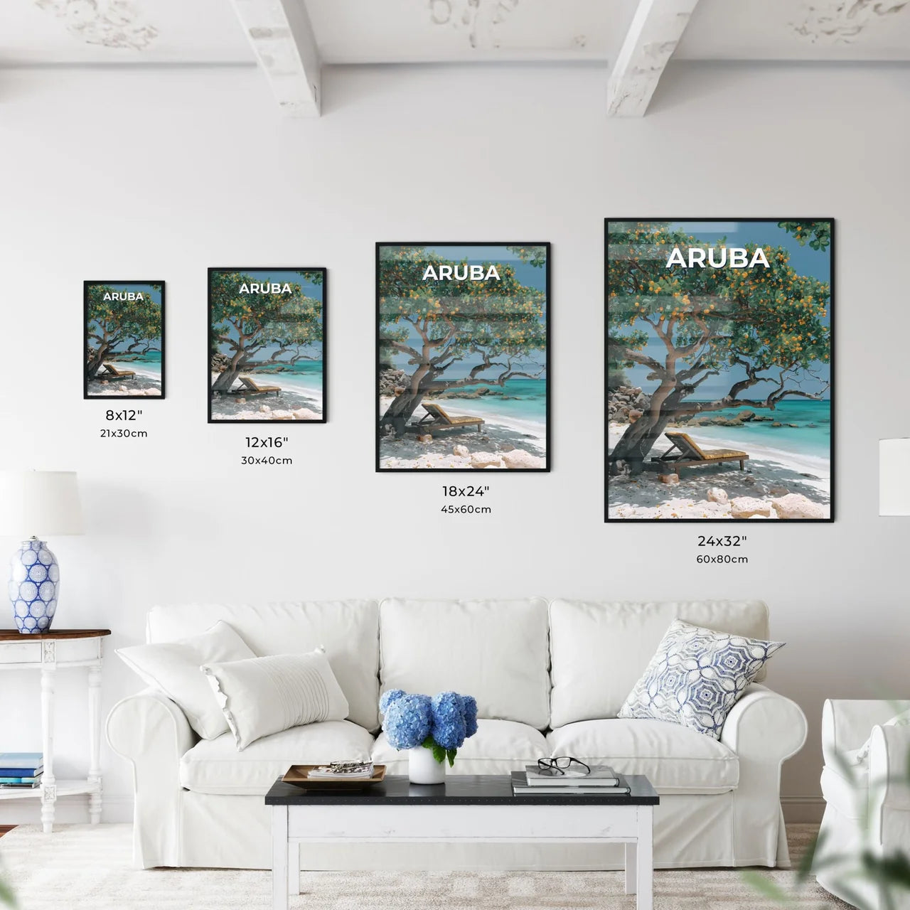 Vibrant Painting of Chair Under Tree on Scen - Kitchen Hangings