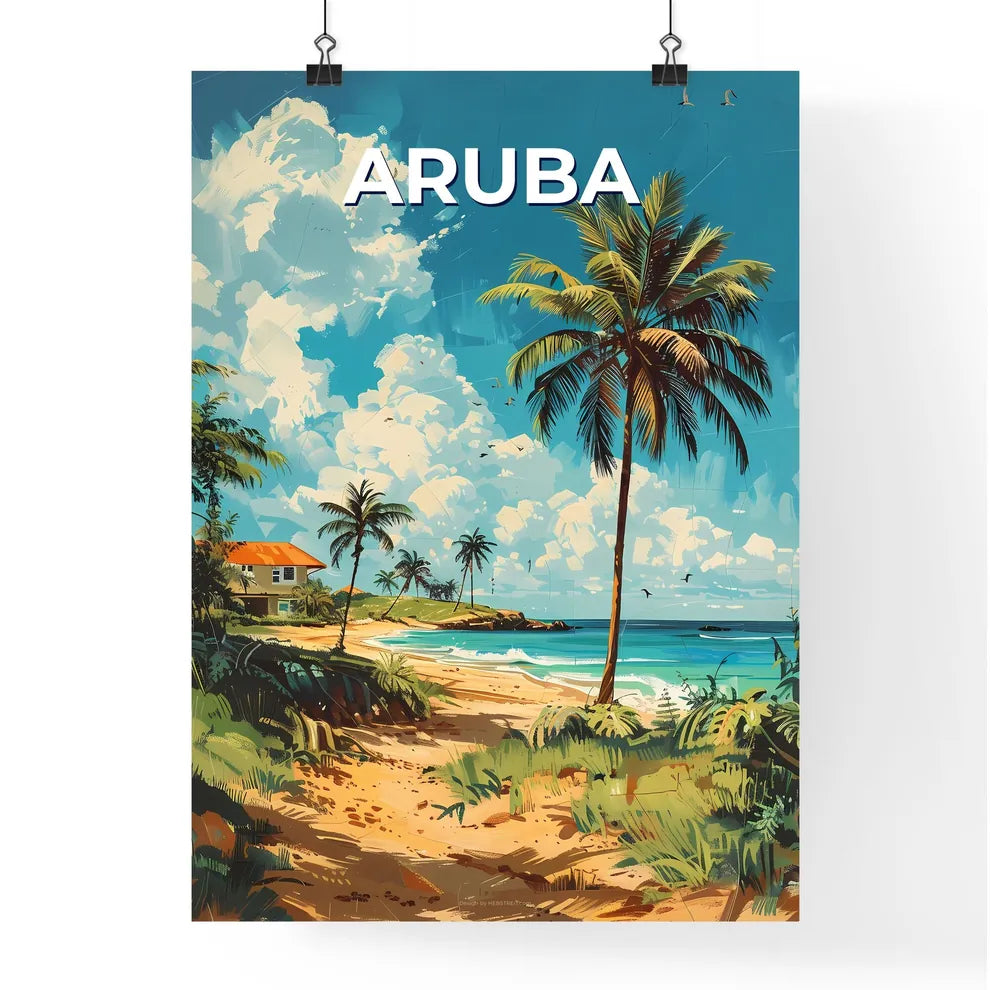 Abstract Caribbean Seaside Art Poster