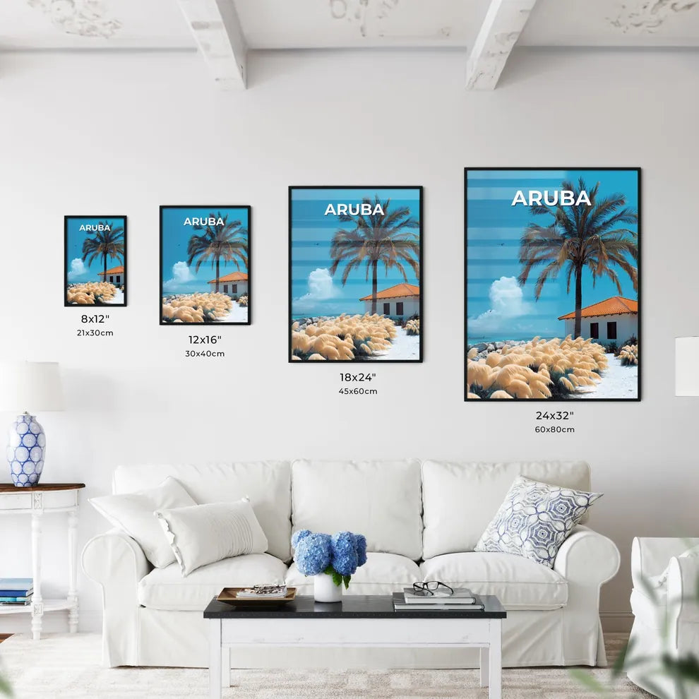 Aruba Palm Tree House Painting North America - Kitchen Hangings