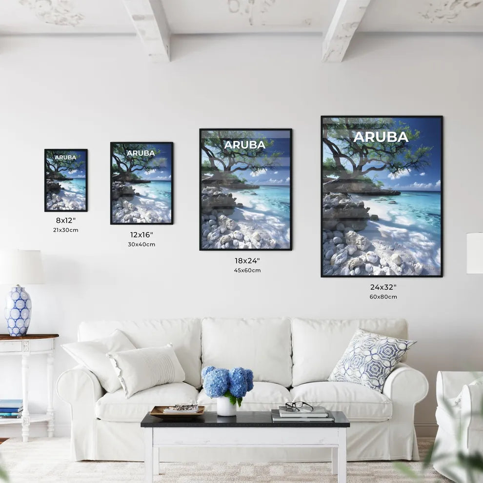 Aruba North America Tree on Beach Art Painti - Kitchen Hangings