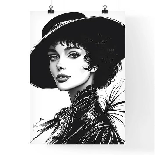 Vintage Black and White Drawing of 1800s Bri Poster