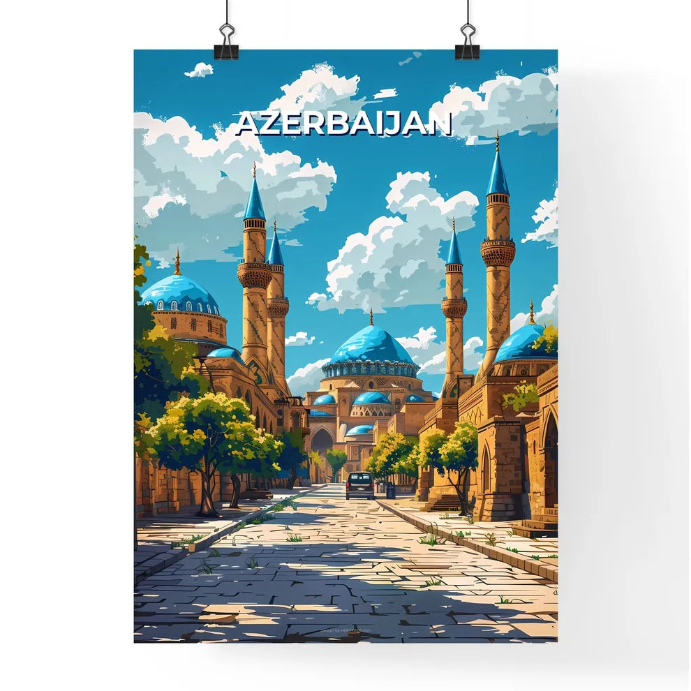 Azerbaijan Street Art Building Cityscape Urban Art Vibrant Colors Decorated Scene Poster