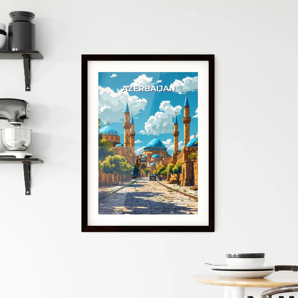 Azerbaijan Street Art Building Cityscape Urban Art Vibrant Colors Decorated Scene Custom Print