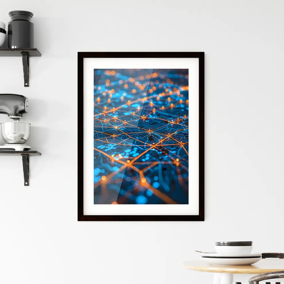 Abstract and Colorful Art Depiction of World Framed Print