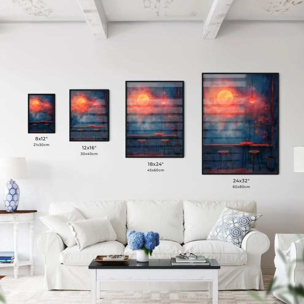 Vibrant Painting of Room with Table - Kitchen Hangings