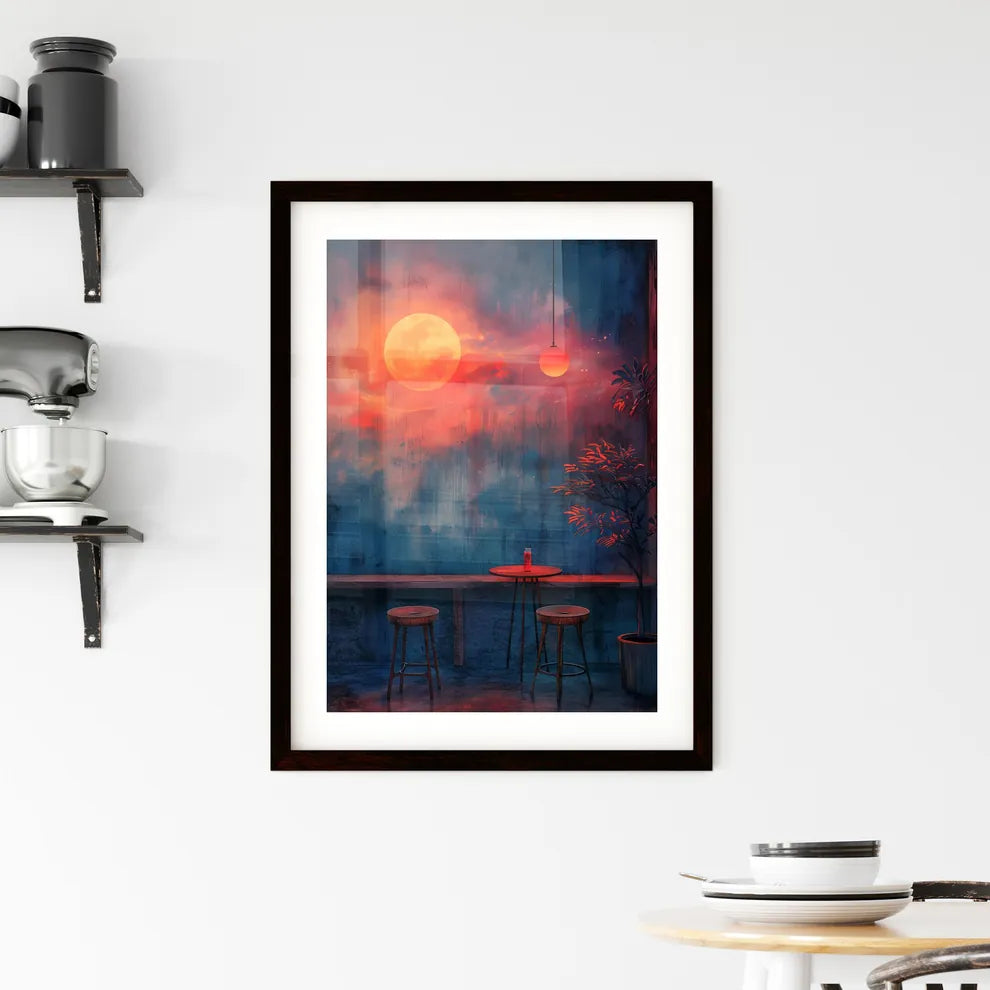 Vibrant Painting of Room with Table Framed Print