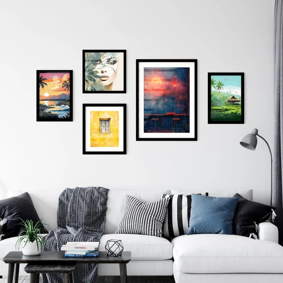 Vibrant Painting of Room with Table Wall Art