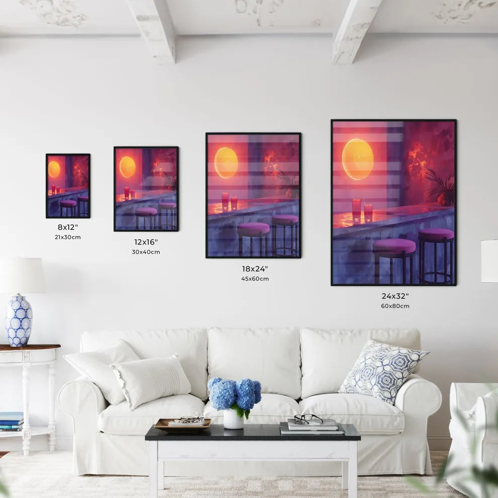 Abstract Art Depiction of a Bar Setting with - Kitchen Hangings