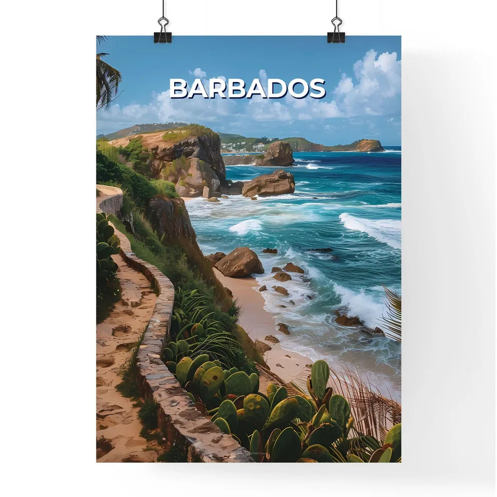 Barbados Beach Painting Bright Caribbean Nor Poster