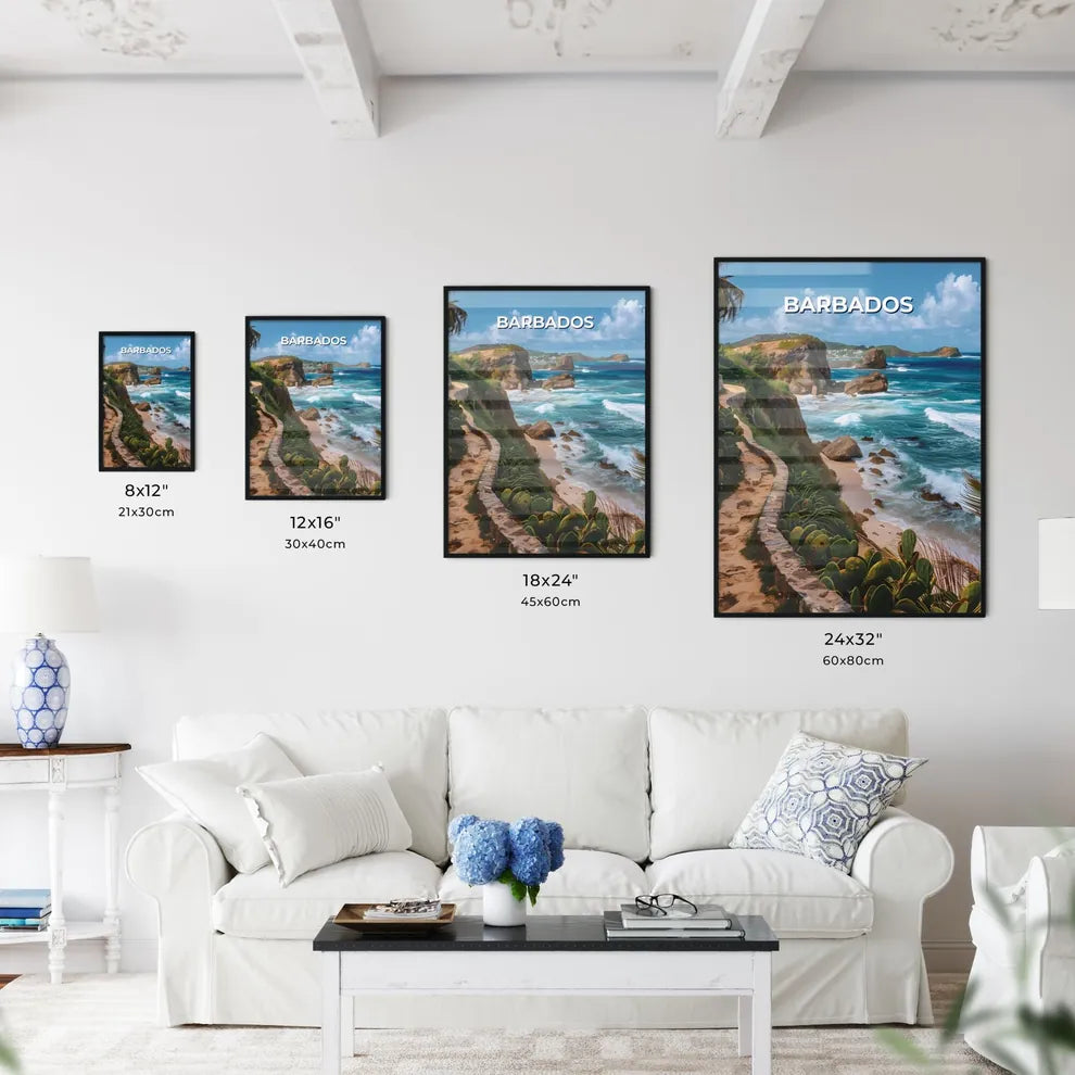 Barbados Beach Painting Bright Caribbean Nor - Kitchen Hangings