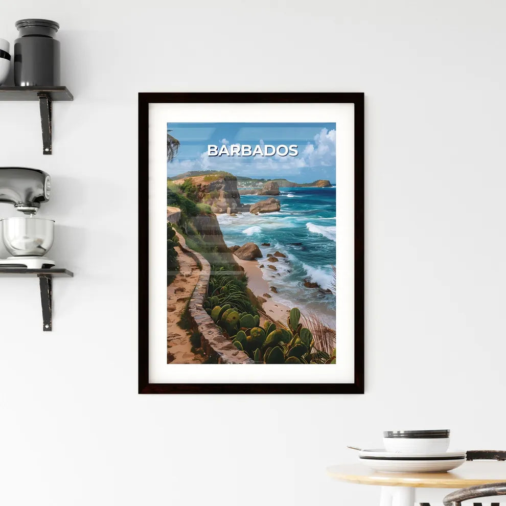 Barbados Beach Painting Bright Caribbean Nor Framed Print