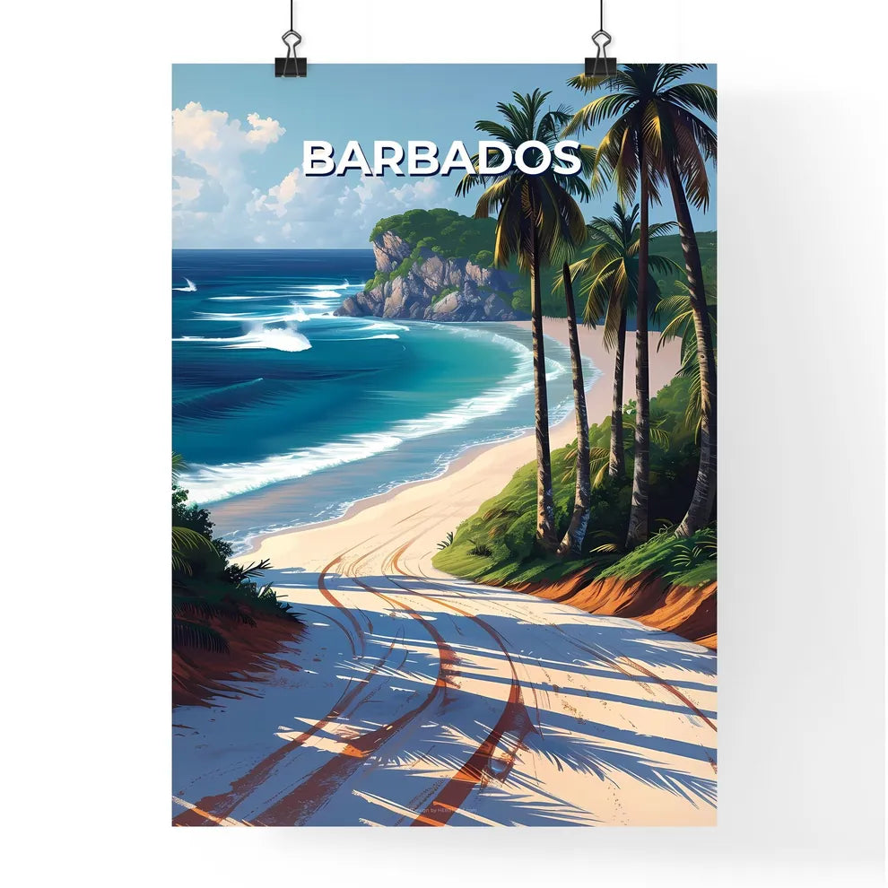 Barbados North America Beach Palm Trees Sand Poster