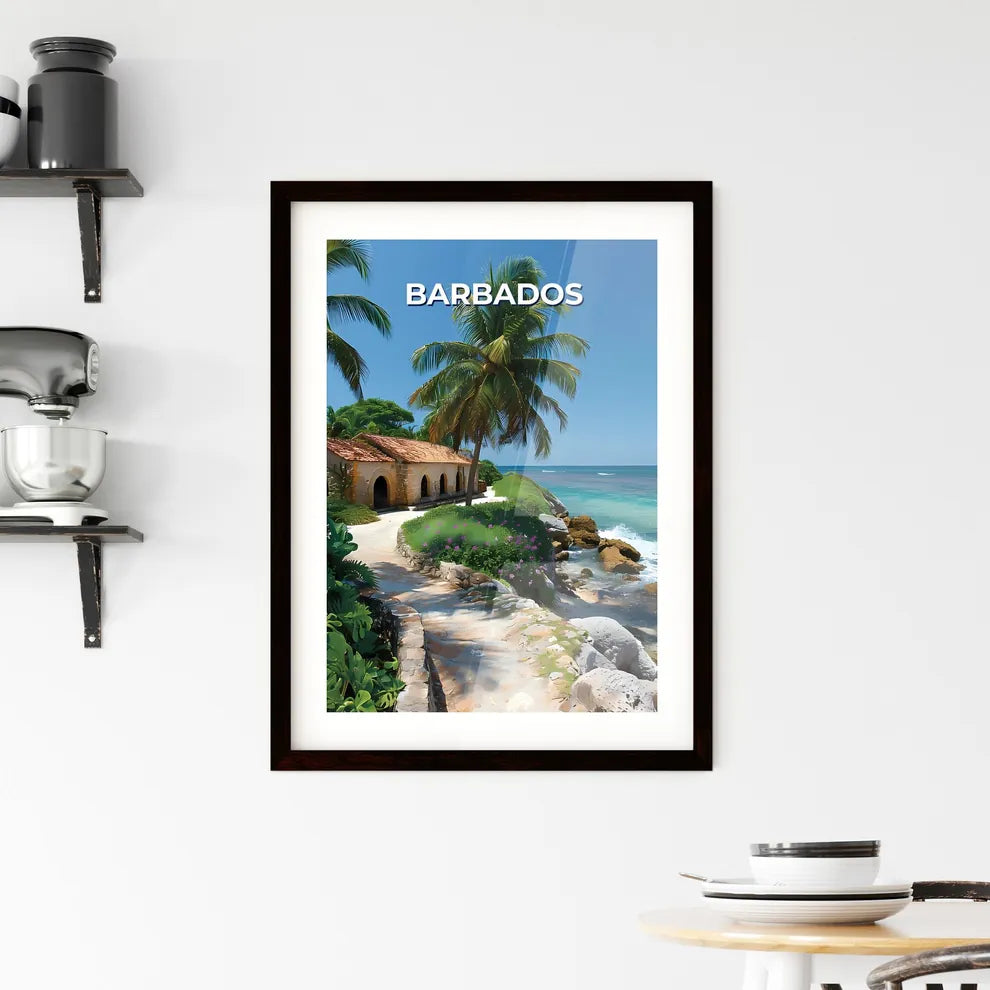 Barbados Art House Beach Painting Caribbean  Framed Print