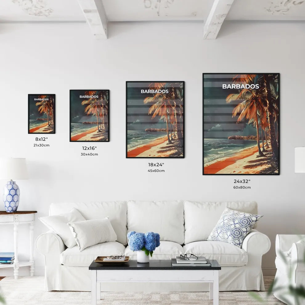 Vibrant Painting of Beach Scene in Barbados - Kitchen Hangings