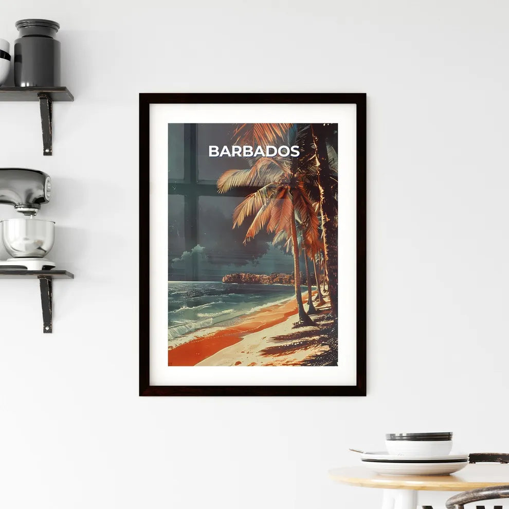 Vibrant Painting of Beach Scene in Barbados Framed Print