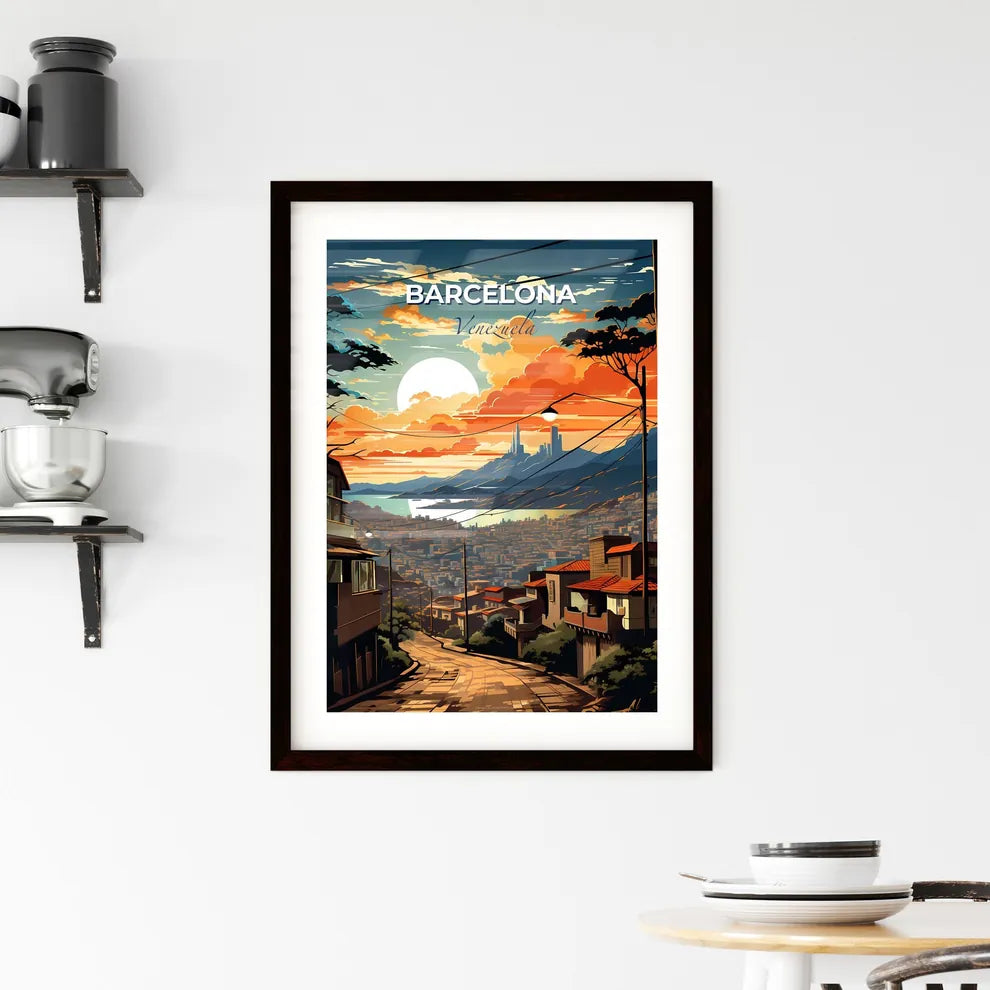 Vibrant City Art Painting Barcelona Venezuela Skyline Road Buildings Default Title