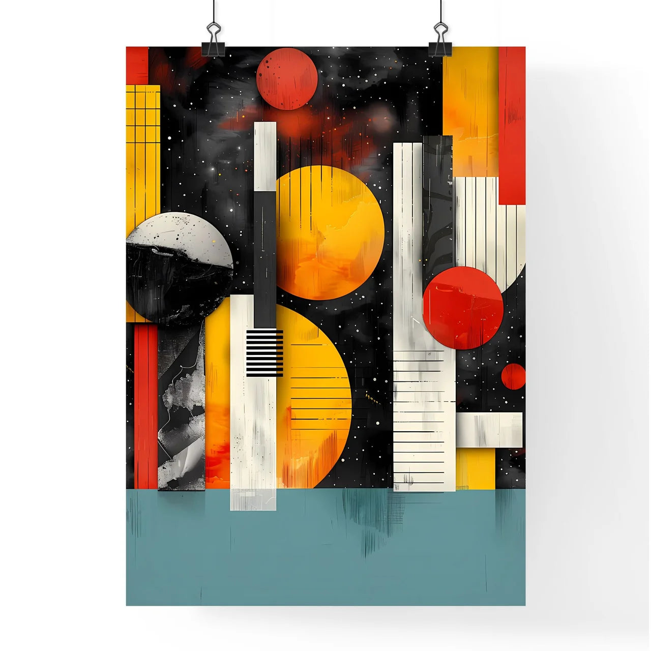 Modern abstract art Bauhaus style colourful  Poster