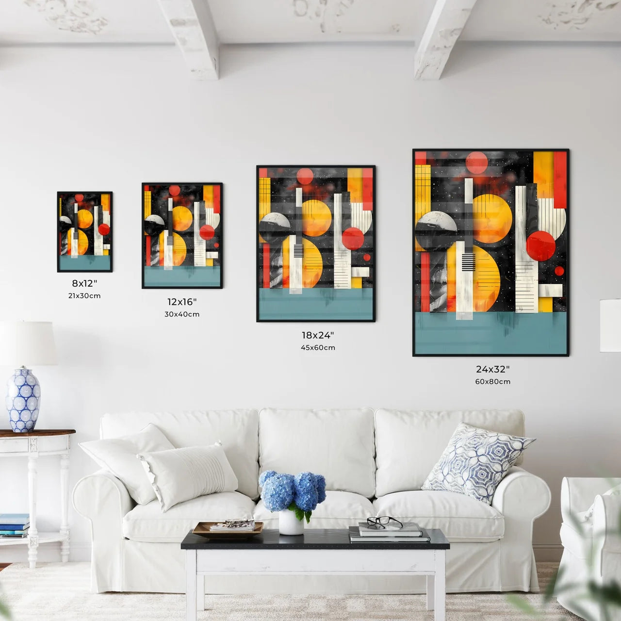 Modern abstract art Bauhaus style colourful  - Kitchen Hangings