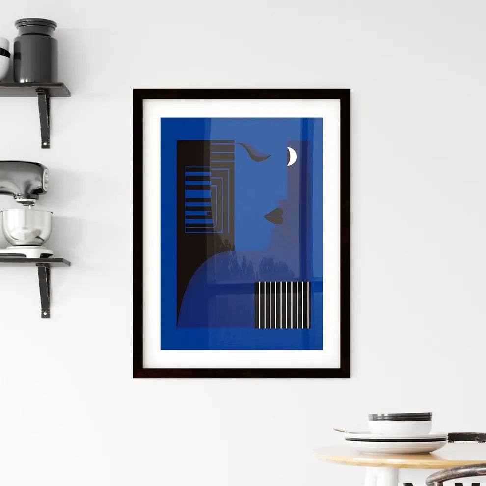 Modern Geometric Bauhaus Style Art Piece wit Framed Print