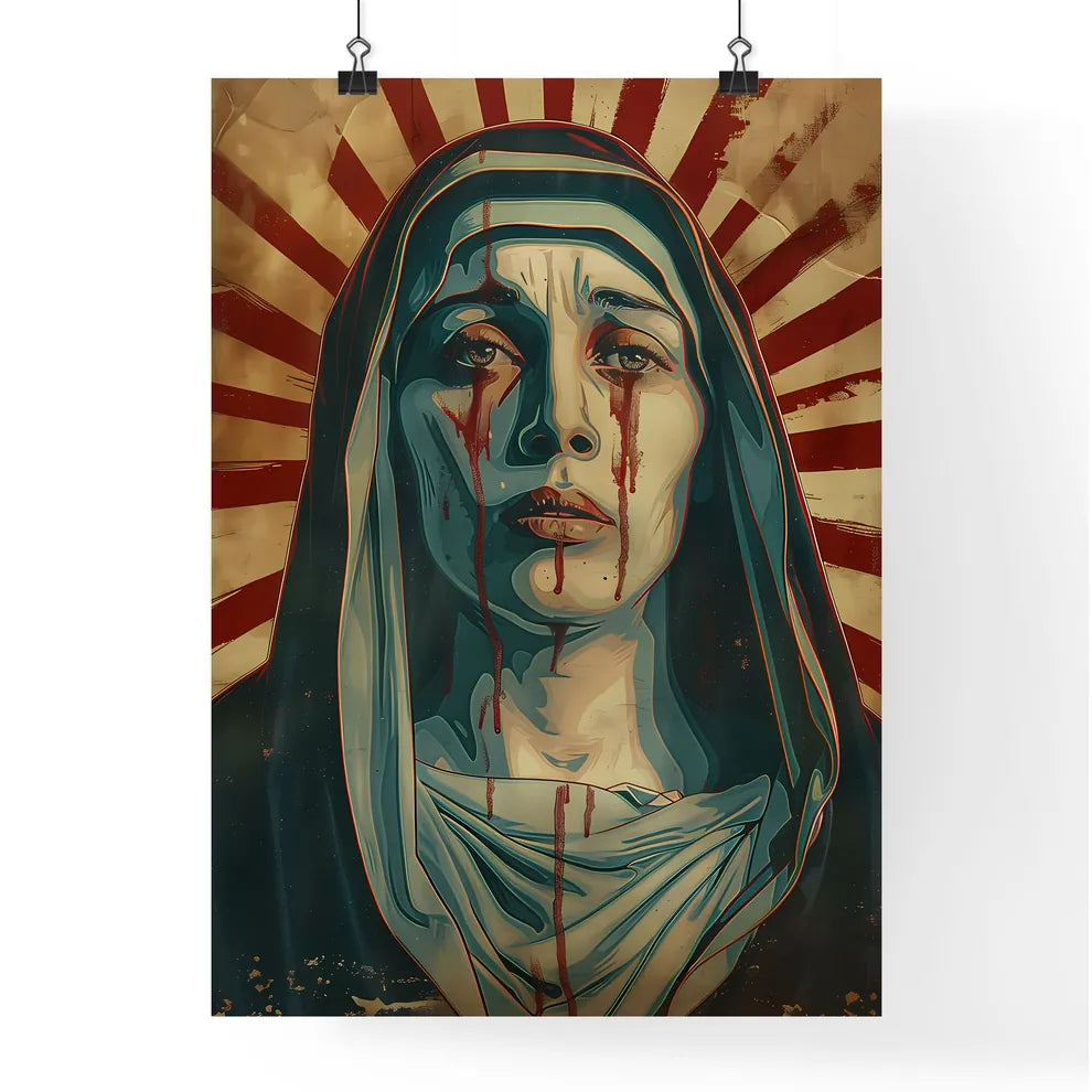 Mother Mary in Vibrant Pop Gothic Horror Pai Poster