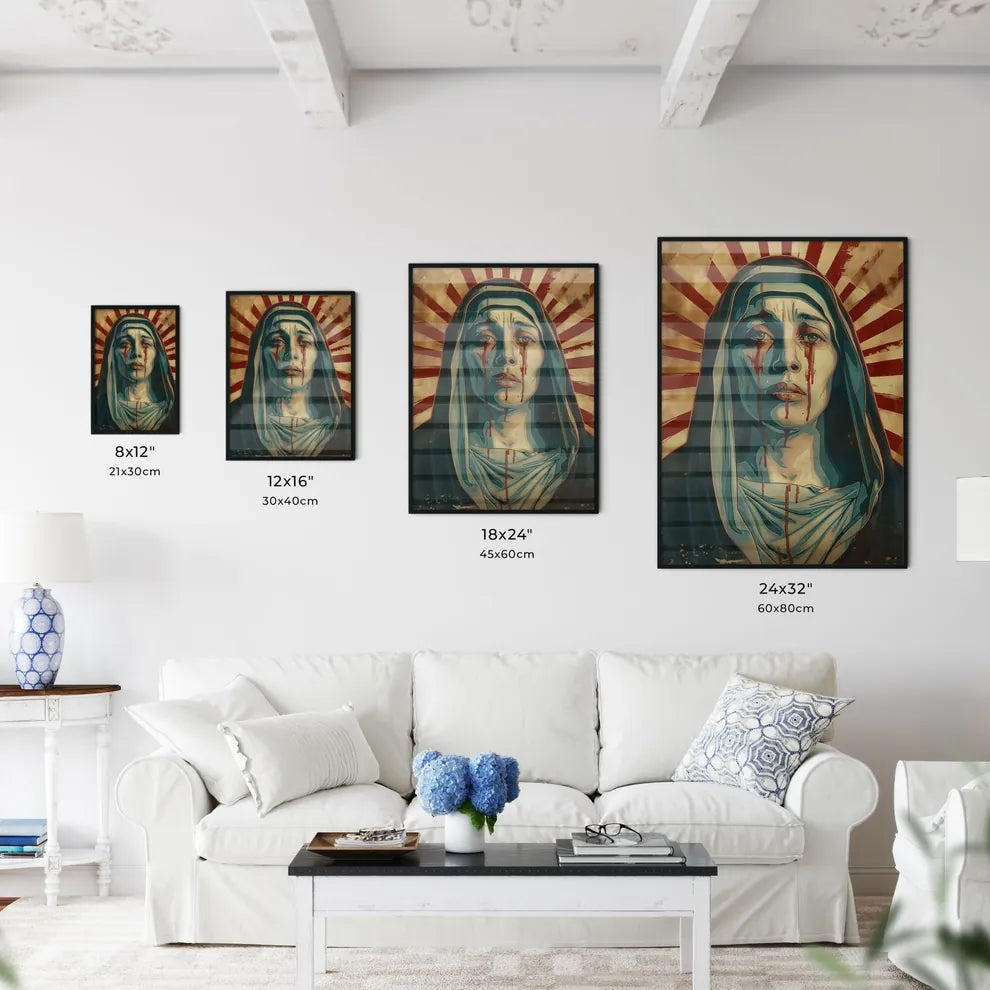 Mother Mary in Vibrant Pop Gothic Horror Pai - Kitchen Hangings