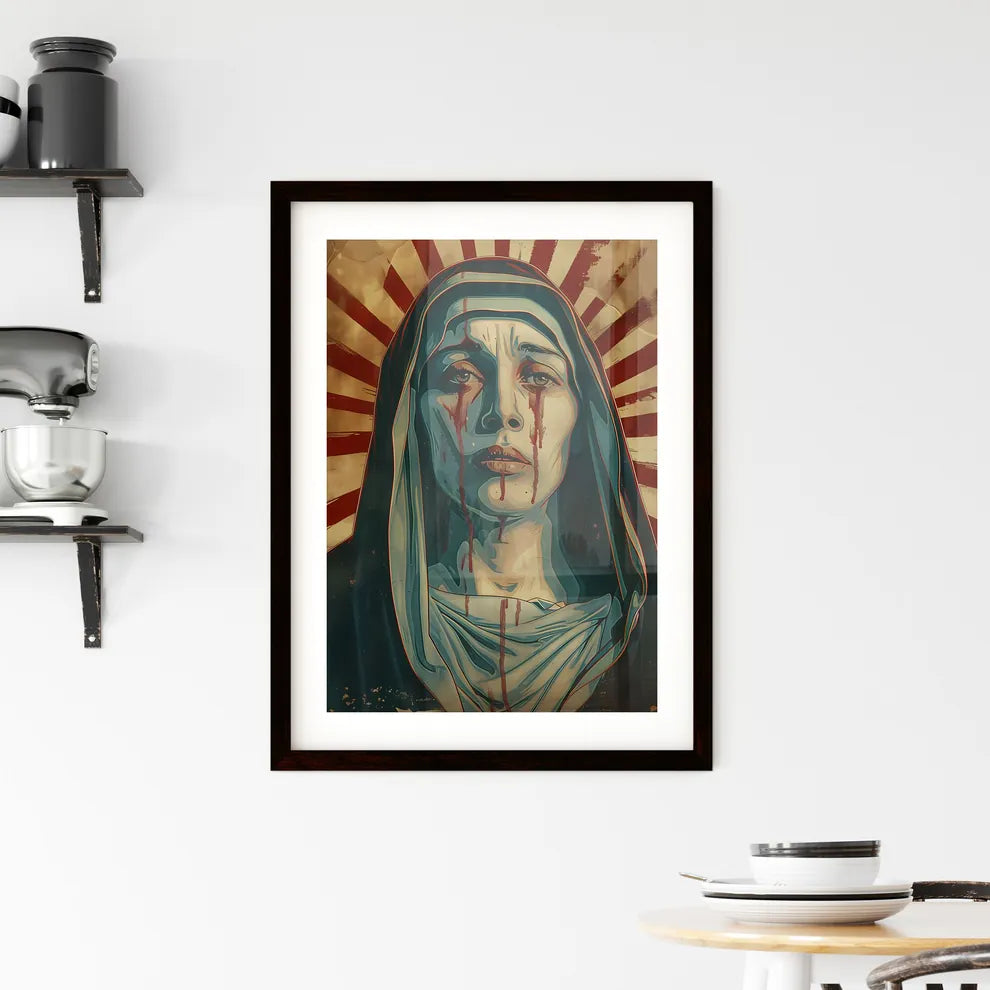 Mother Mary in Vibrant Pop Gothic Horror Pai Framed Print