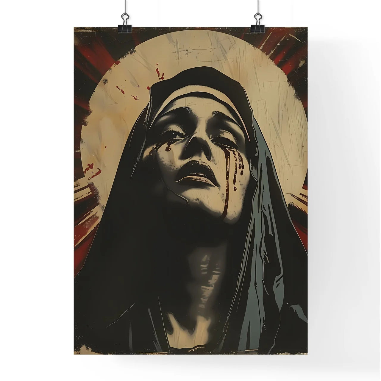 Mystical Portrait of Madonna in Intricate Po Poster