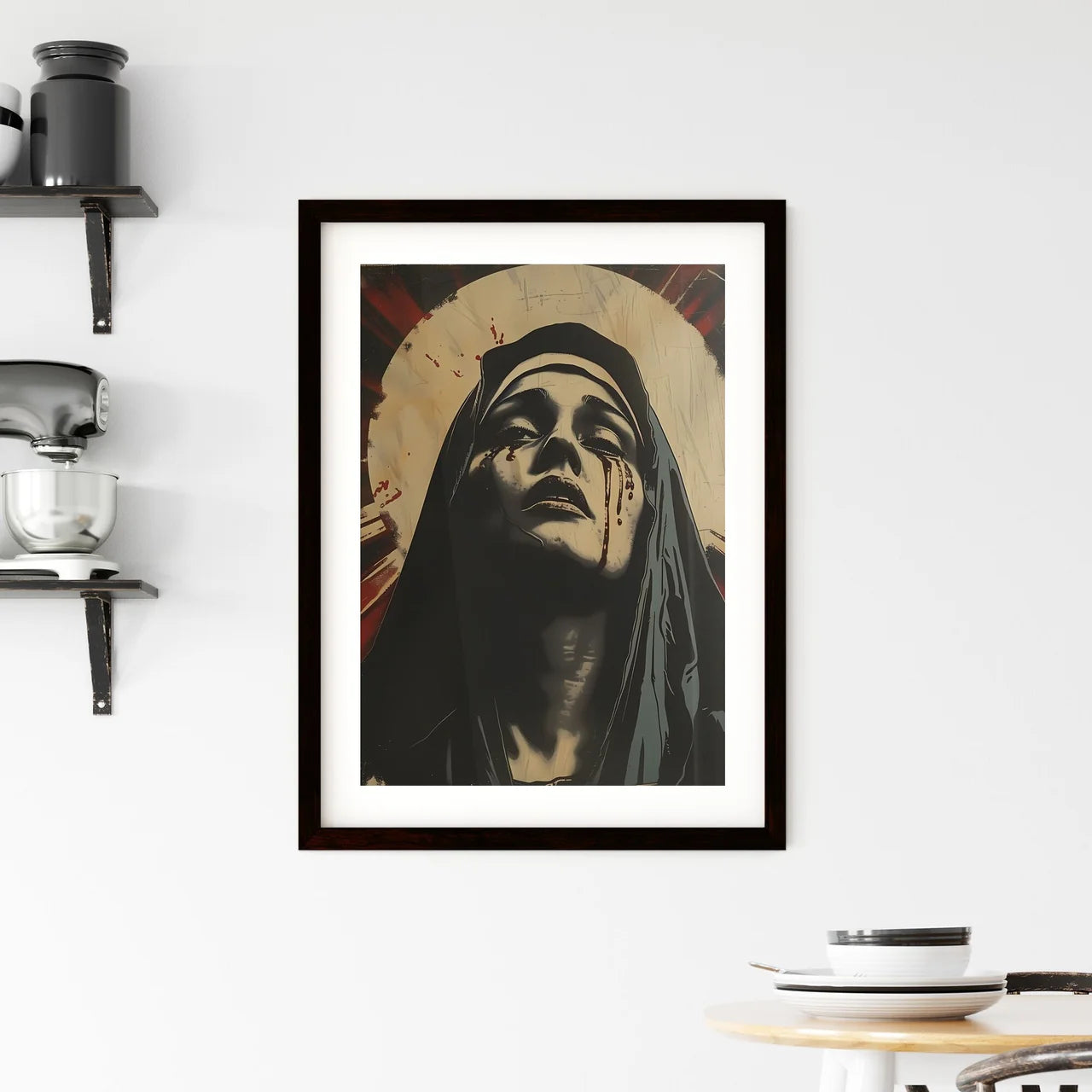 Mystical Portrait of Madonna in Intricate Po Framed Print