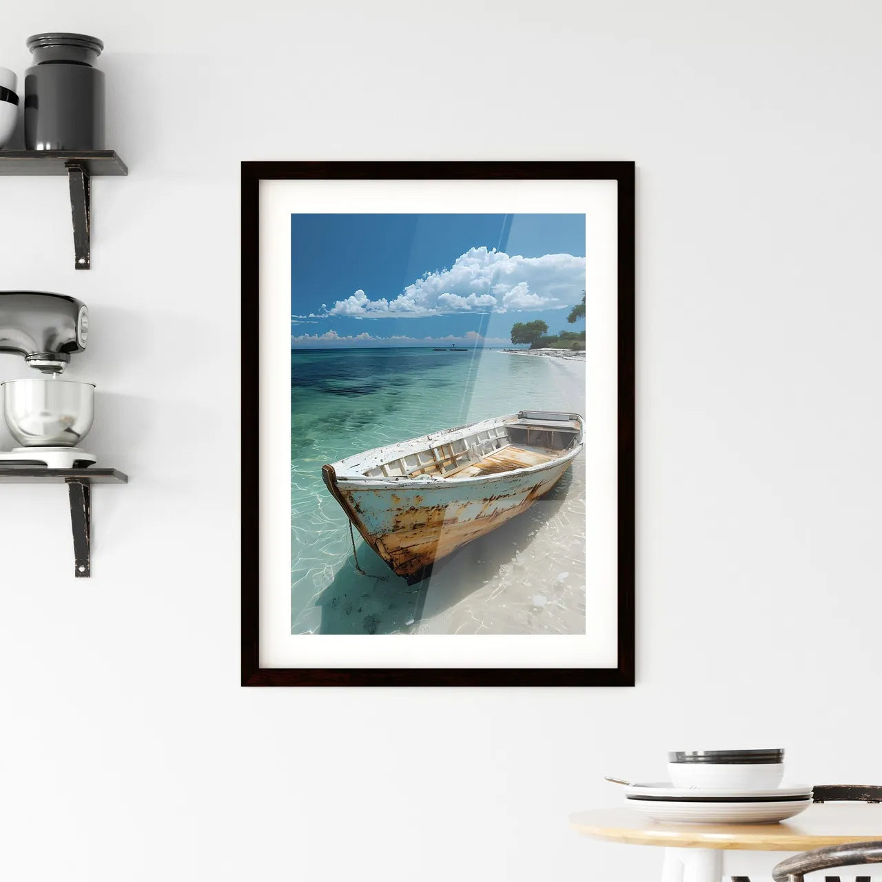 Vibrant Tropical Seascape Painting Framed Print